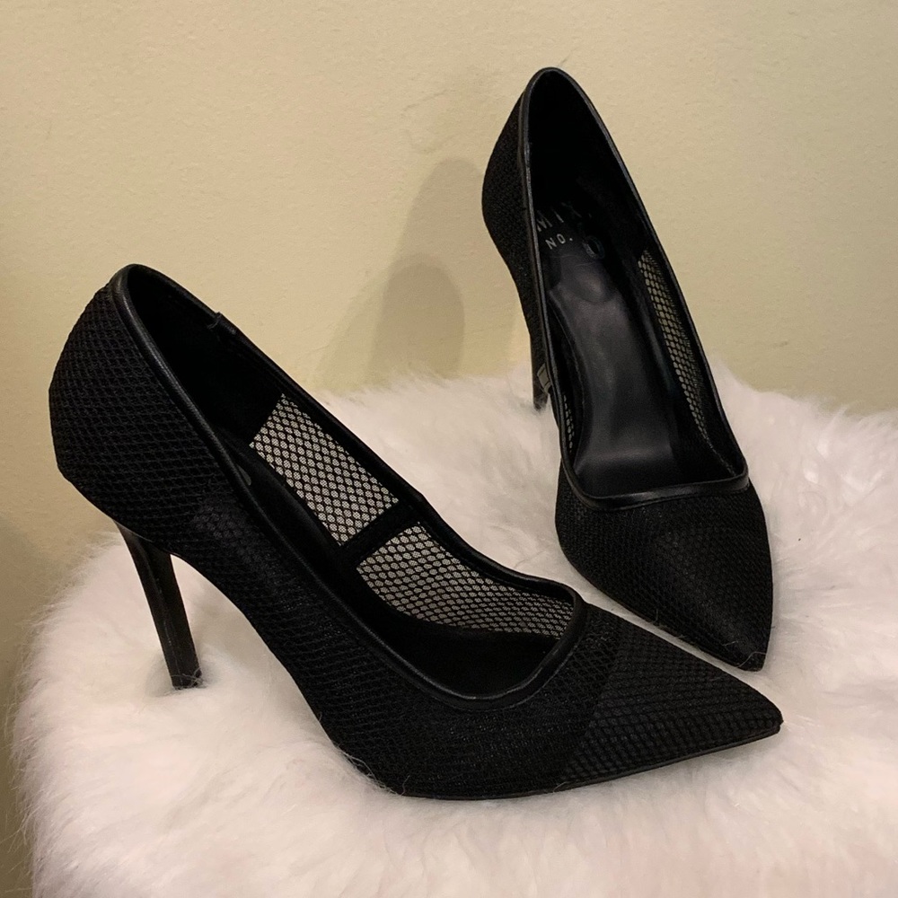 Black Mesh High Heels